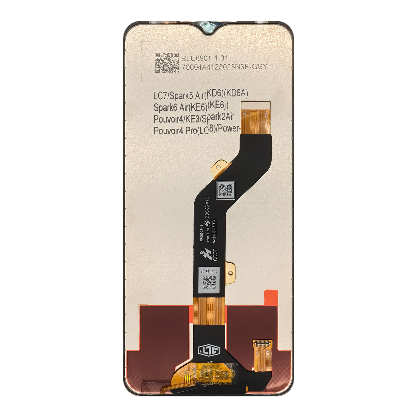 Tecno Pouvoir 4 LC7 LCD Display Screen Assembly